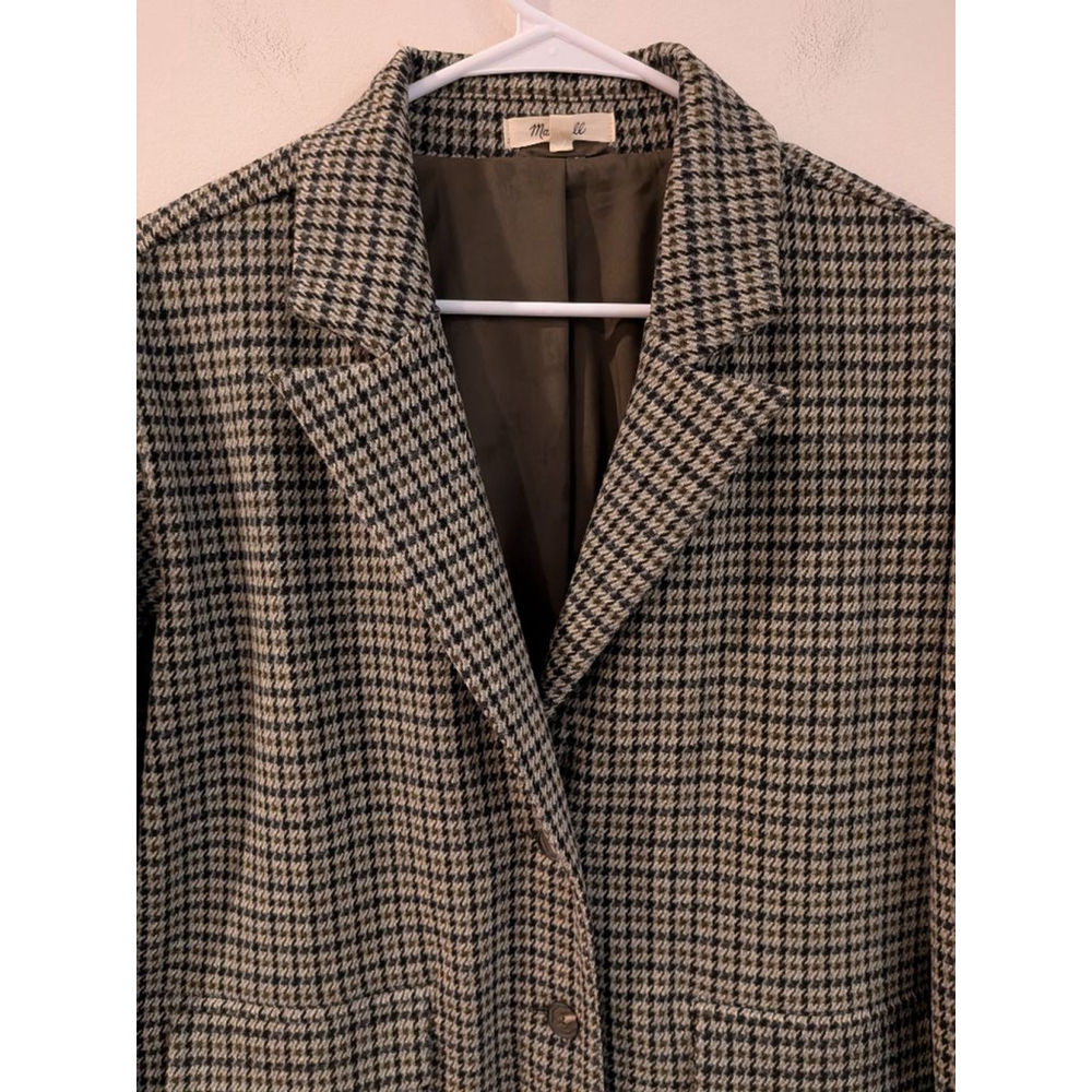 Women's Madewell Houndstooth Blazer XS (oversized ) Black Beige - Picture 7 of 11